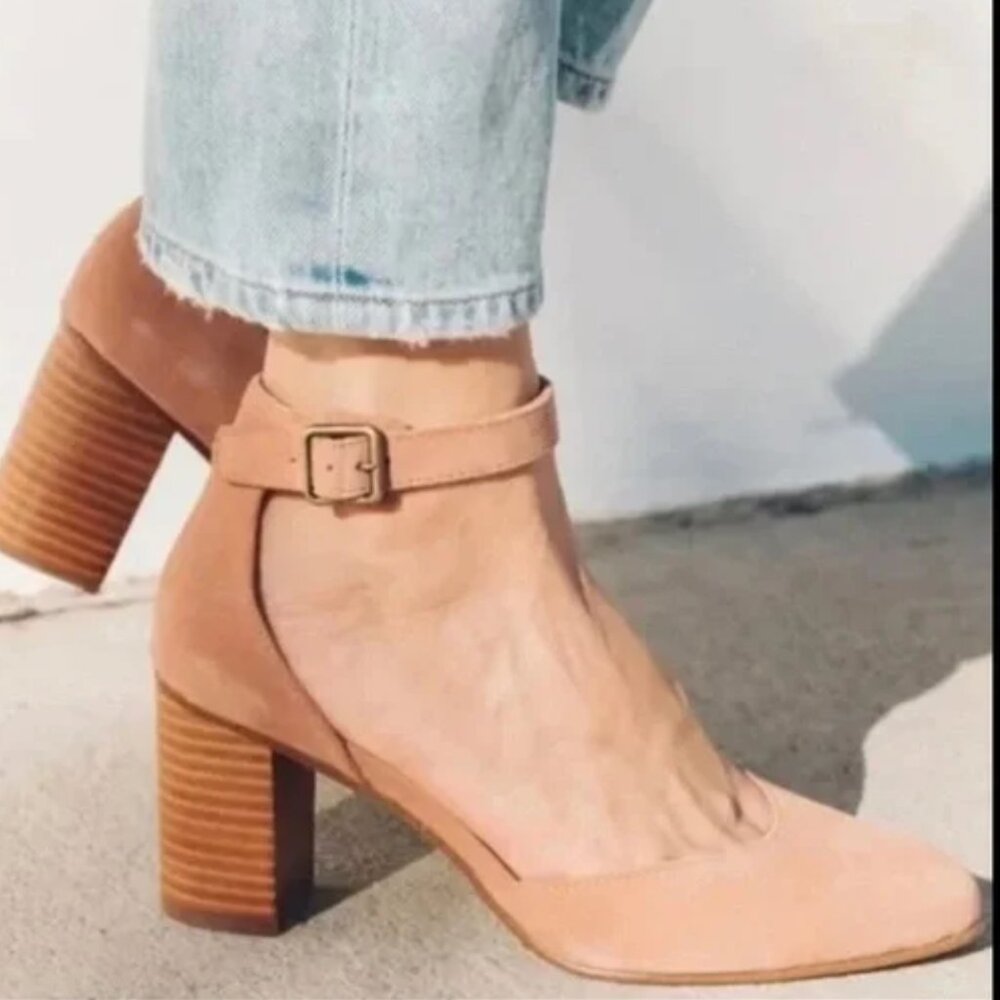 Soludos Gemma Heel in Pink Sahara Block Heel Size 6.5